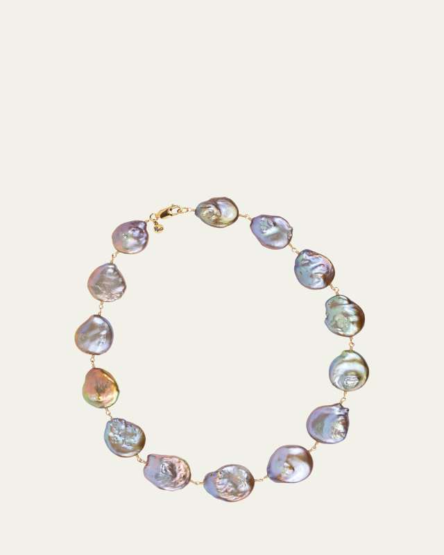 Lavender Pearl Necklace, 17"L